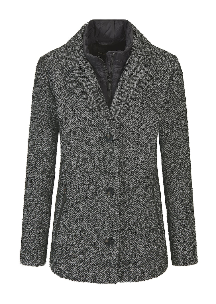 Jacke in 2-in-1-Optik mit Steppeinsatz
