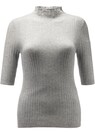 Strickpullover mit Stehkragen und Halbarm thumbnail 1