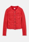 Kragenlose Jeansjacke mit Fransen thumbnail 6