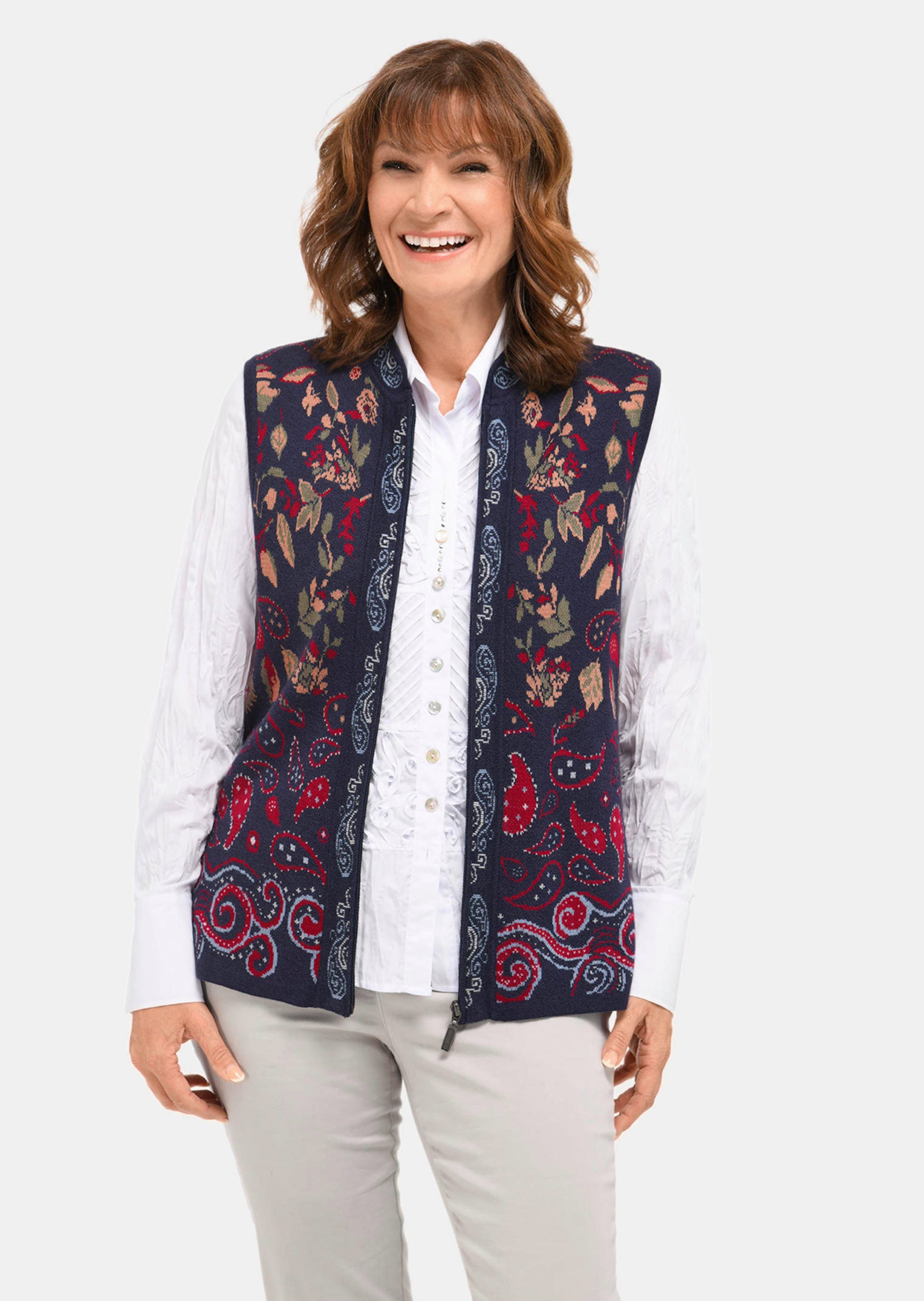 Tricot vest met luxueus jacquardmotief