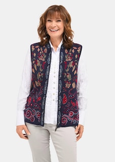 Tricot vest met luxueus jacquardmotief thumbnail 1