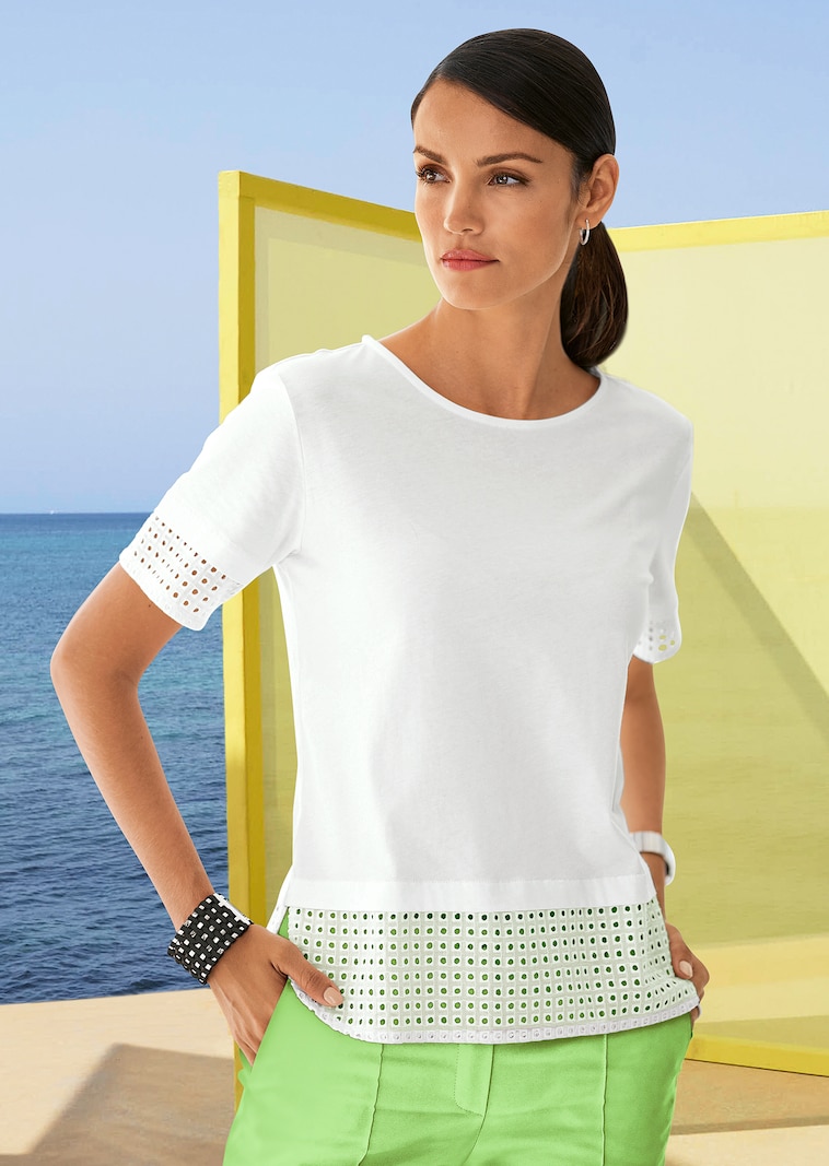Shirt mit Madeira-Spitze