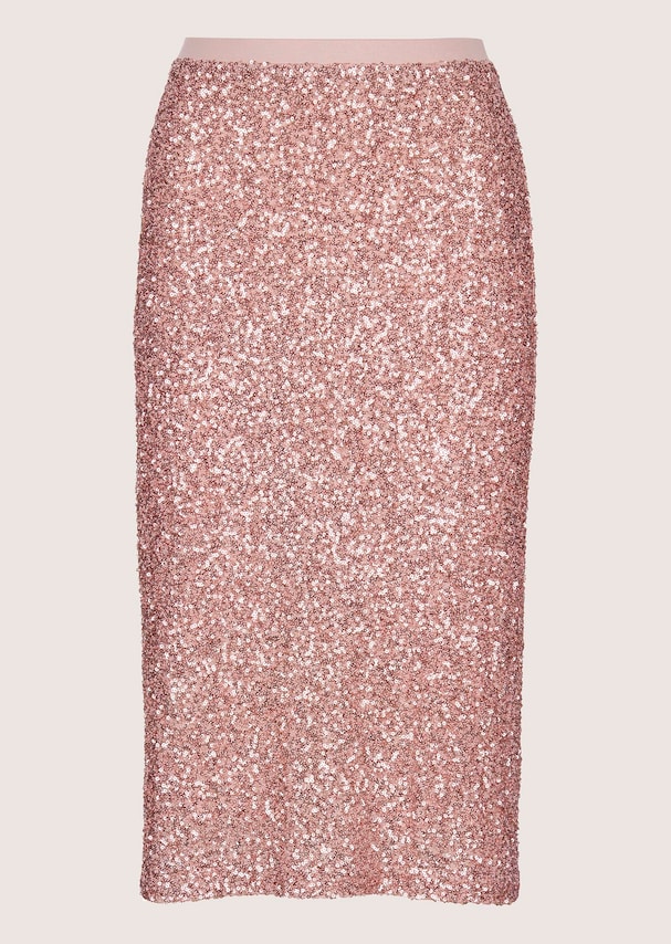 Schlanker Pencil-Skirt mit Wendepailletten 5