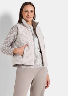 Omkeerbaar vest met tricot en gewatteerde kant thumbnail 3