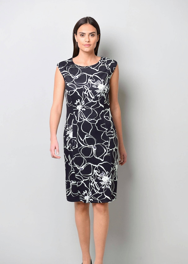 Jerseykleid in floralem Dessin