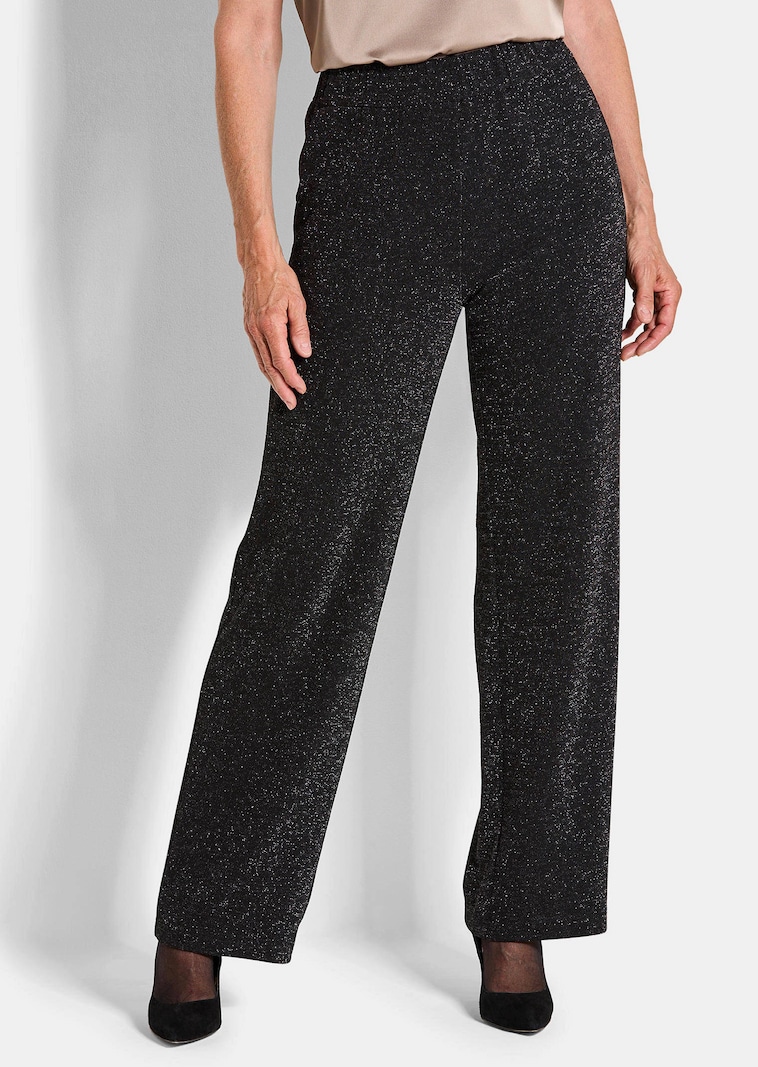 Weite Hose VERA aus glänzendem Jersey
