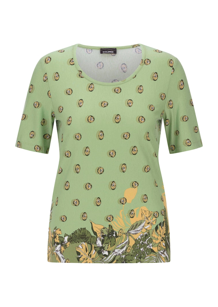 Viscose shirt met bloemen- en bladerprint