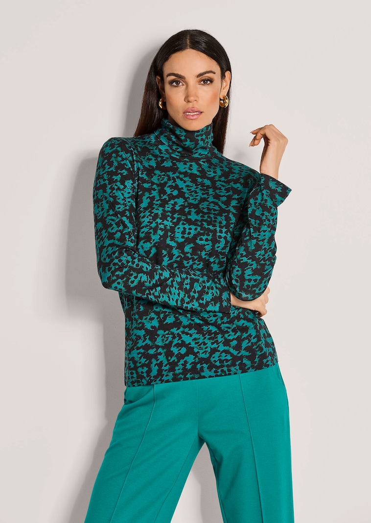 Rollkragen-Shirt mit Allover-Print