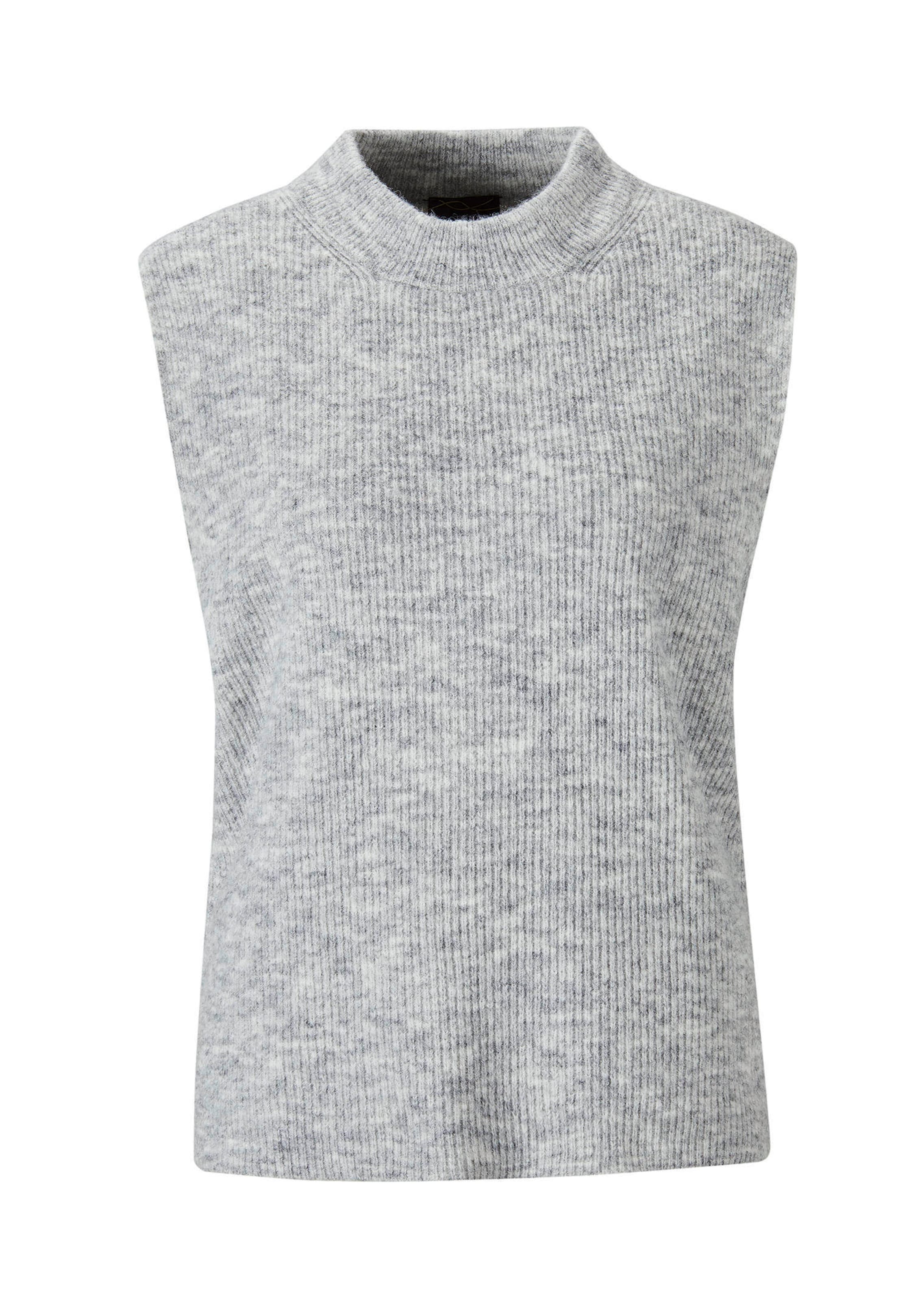 Débardeur en tricot côtelé à col montant