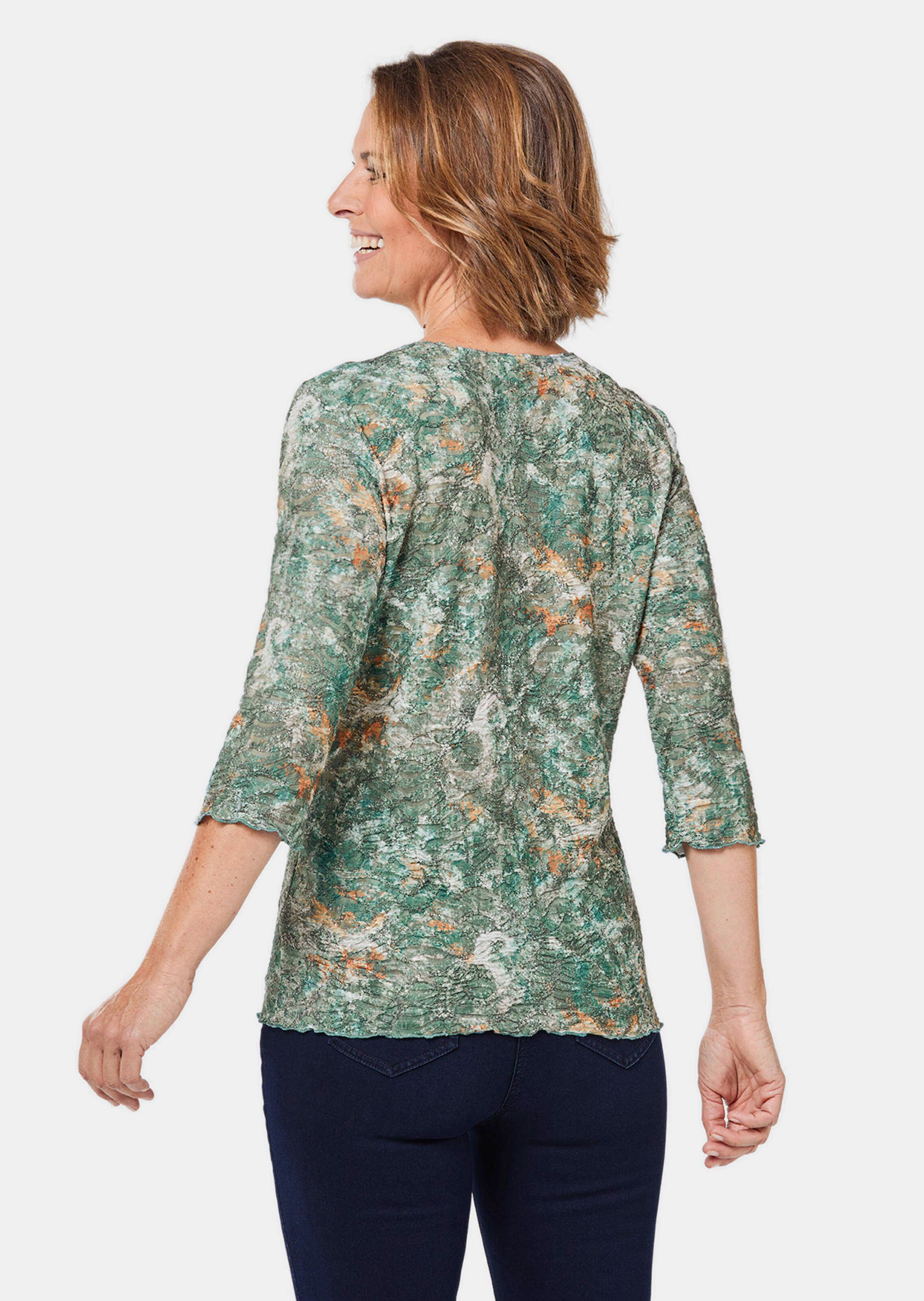 T-shirt imprimé - émeraude / blau / à motifs - Gr. 54 de Goldner Fashion