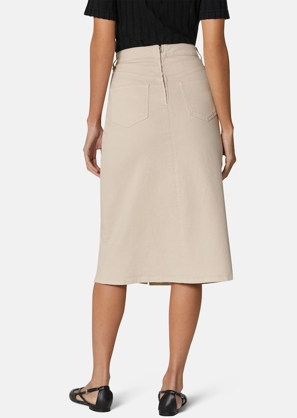 Slim 5-pocket denim skirt in midi length 2