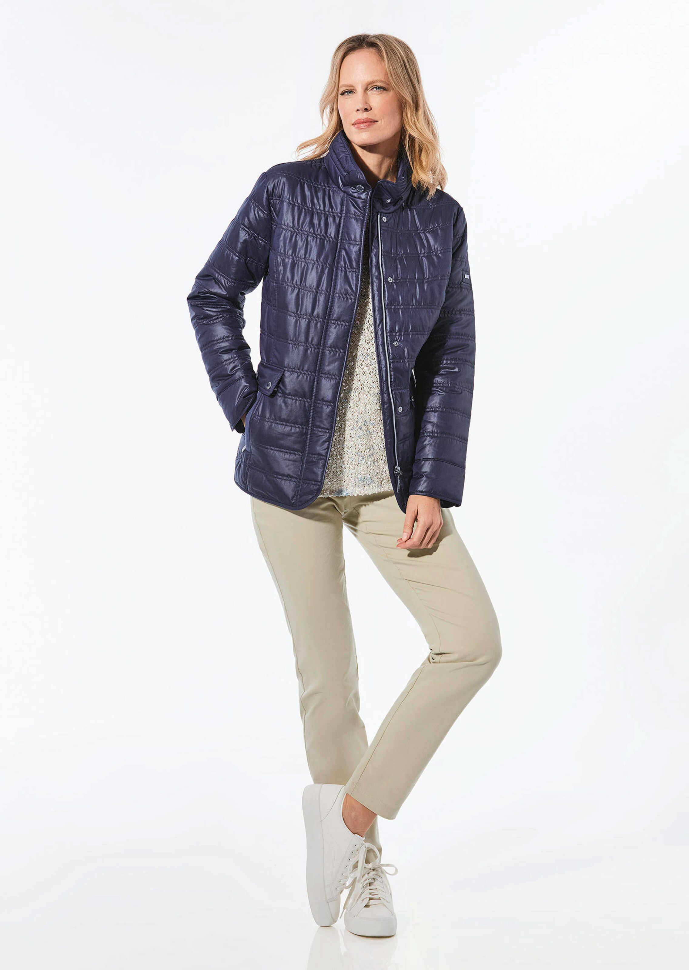 Veste matelassée légère aux nombreux détails - marine - Gr. 48 de Goldner Fashion