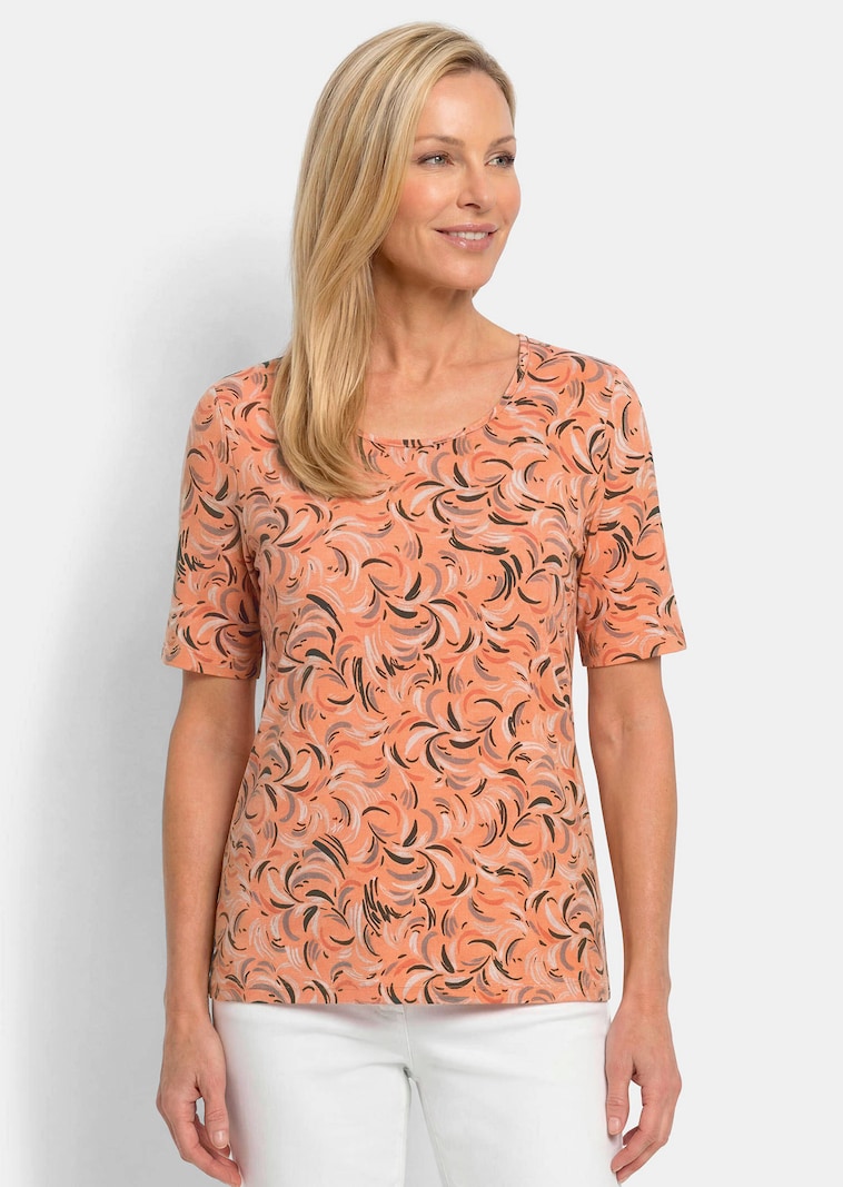 T-shirt en viscose avec un imprimé all-over frais