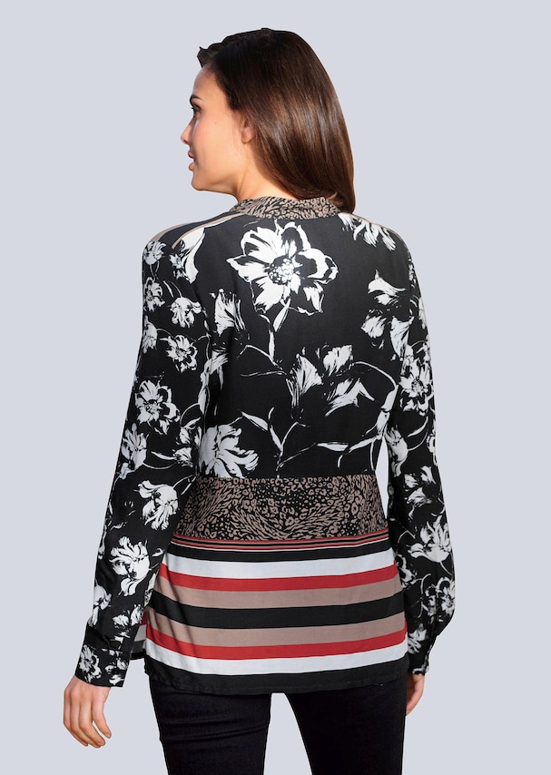 Bluse mit Druckbordüre am Saum 2