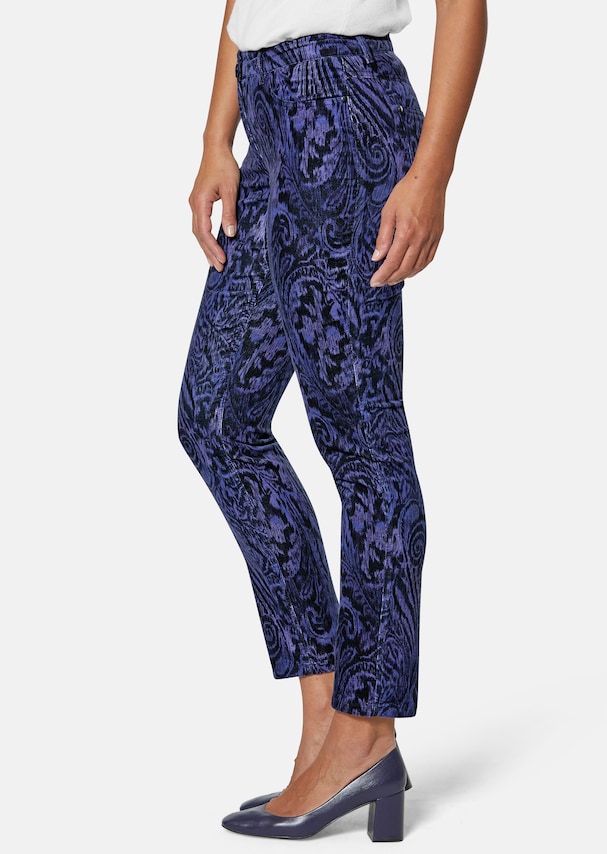 Paisley trousers in velvety stretch fabric 3