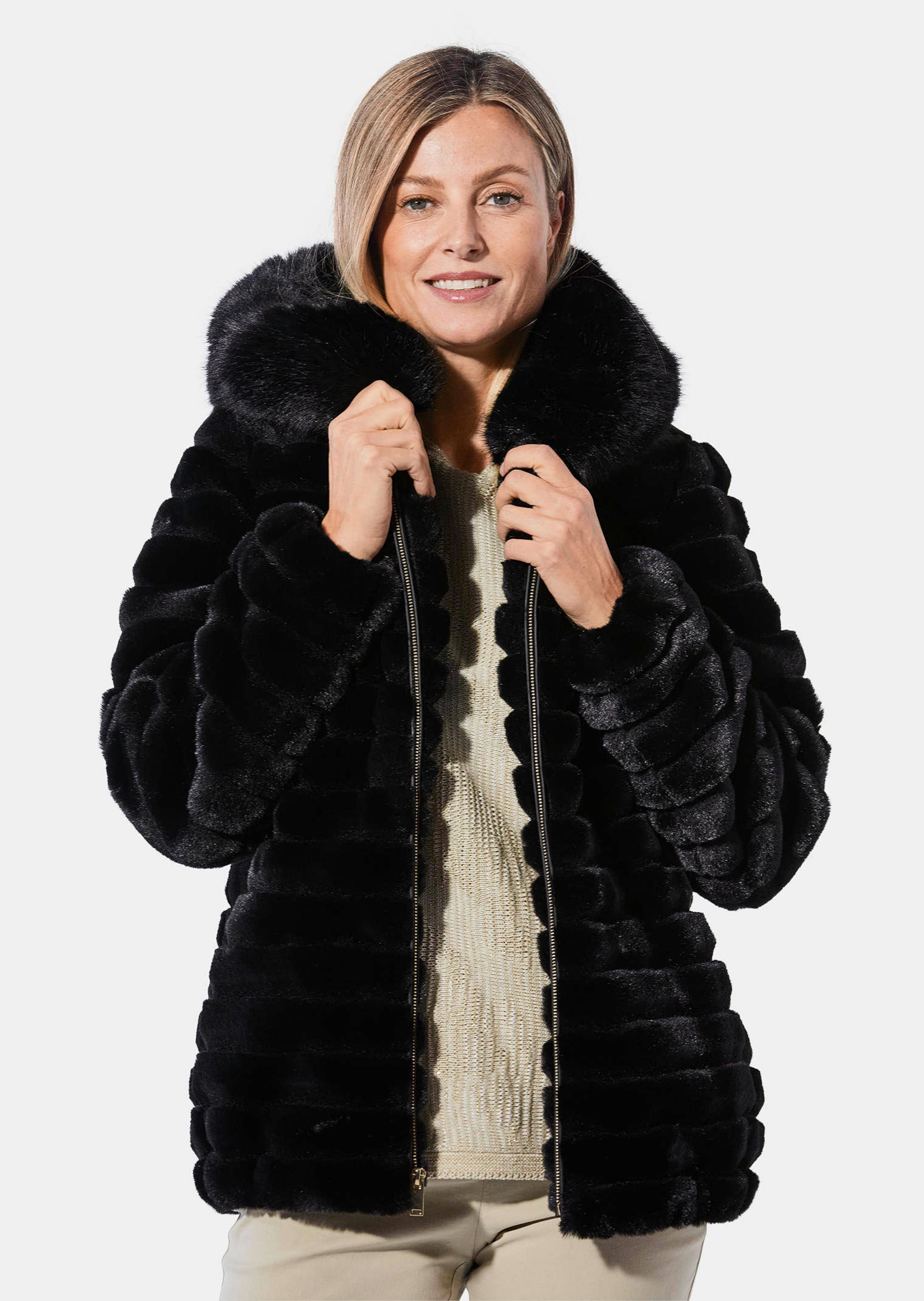 Veste en peluche avec surpiqûres tendance