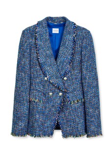 Tweedblazer mit Fransenkanten thumbnail 6