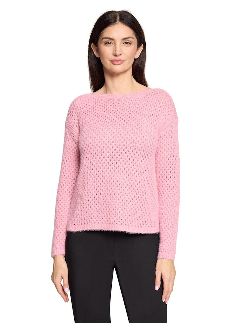 Kuscheliger Ajourpullover mit Lochmuster