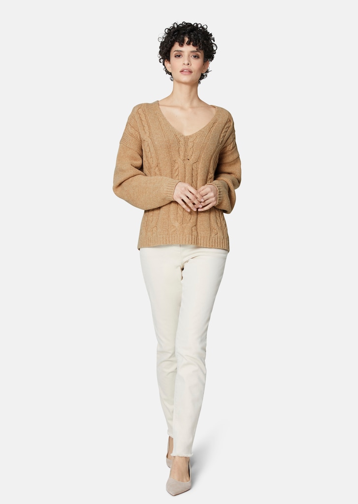 Cable-knit jumper with virgin wool and cashmere 1