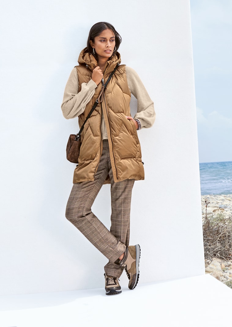 Winterwarm wattierte Longweste