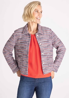 Bouclé-Blazer mit Glanzgarn thumbnail 3