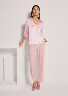 Blusenshirt aus Seidenstretch mit V-Ausschnitt thumbnail 4