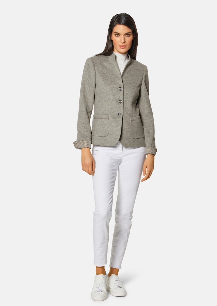 Wool blazer with stand-up collar 1