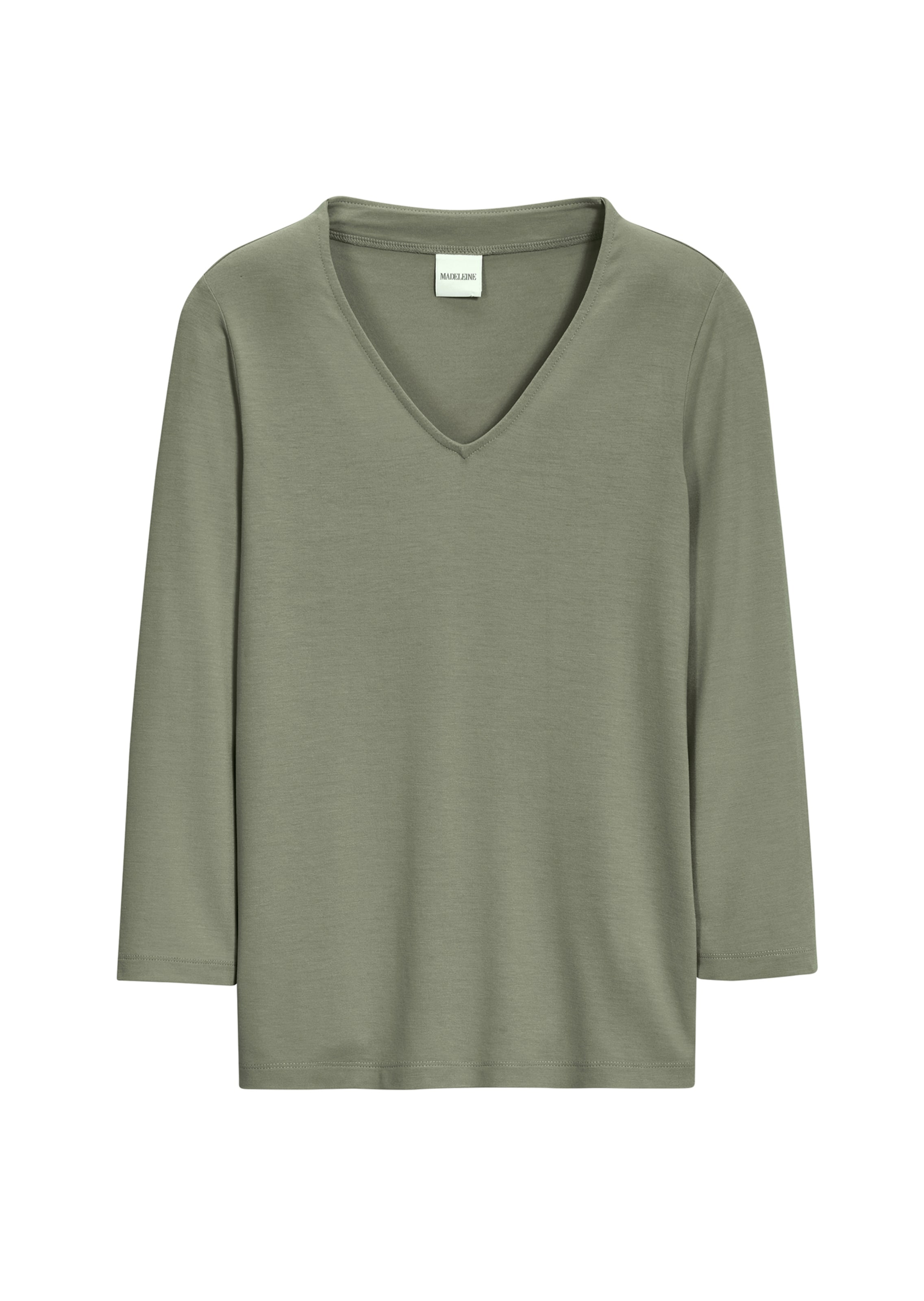 V-neck shirt with 3/4-length sleeves