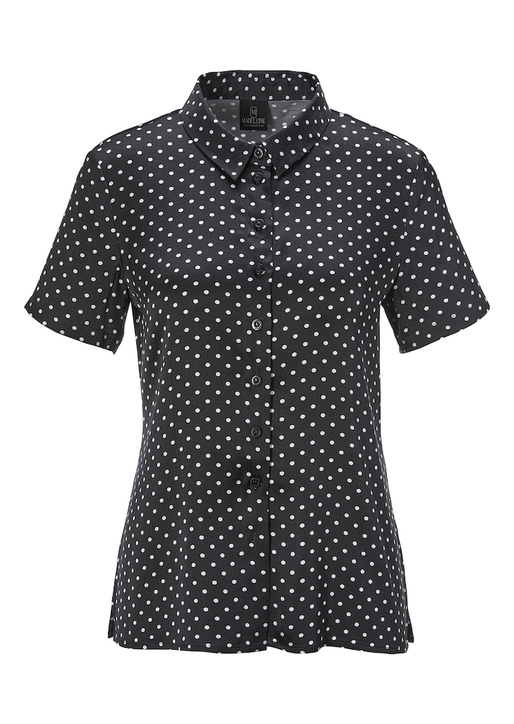 Short-sleeved blouse in a polka dot design