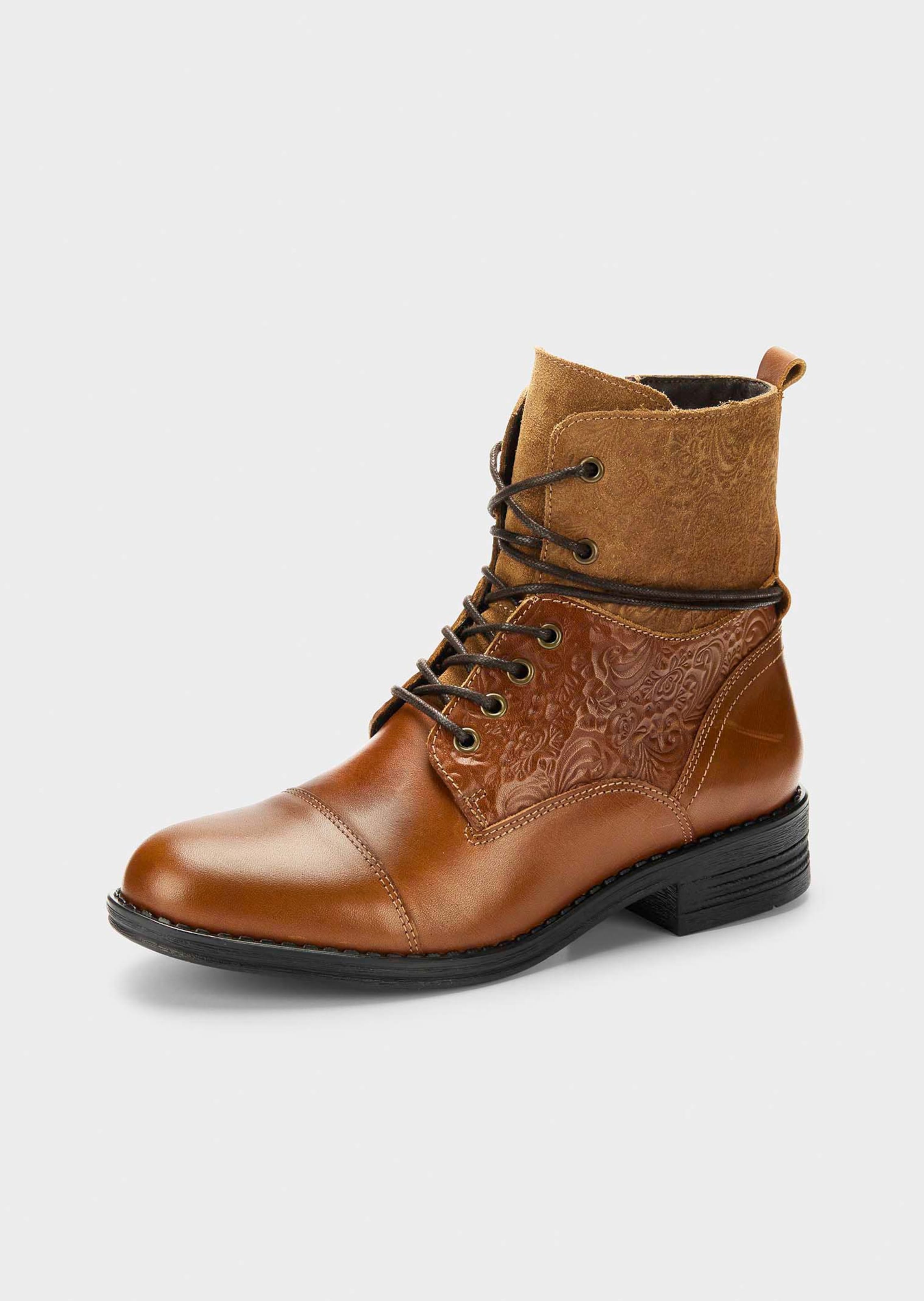Stiefelette mit Schnürung und Reißverschluss