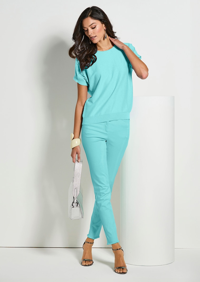 U-Boot-Pullover mit kurzen Ärmeln