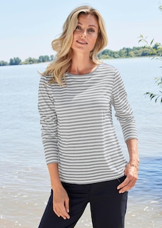 T-shirt rayé à encolure bateau thumbnail 7