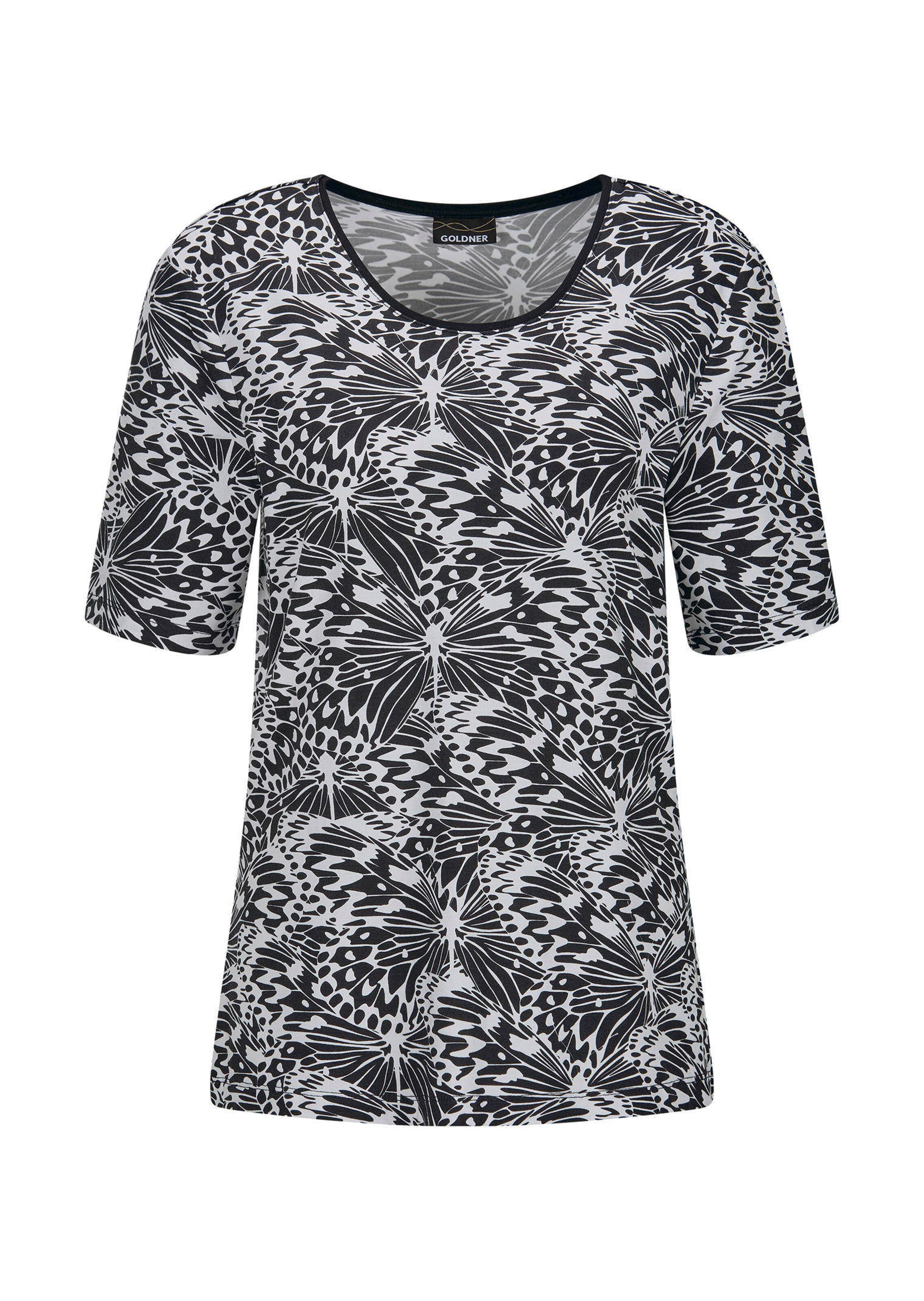 Jersey-Shirt mit Schwarz-Weiß-Print