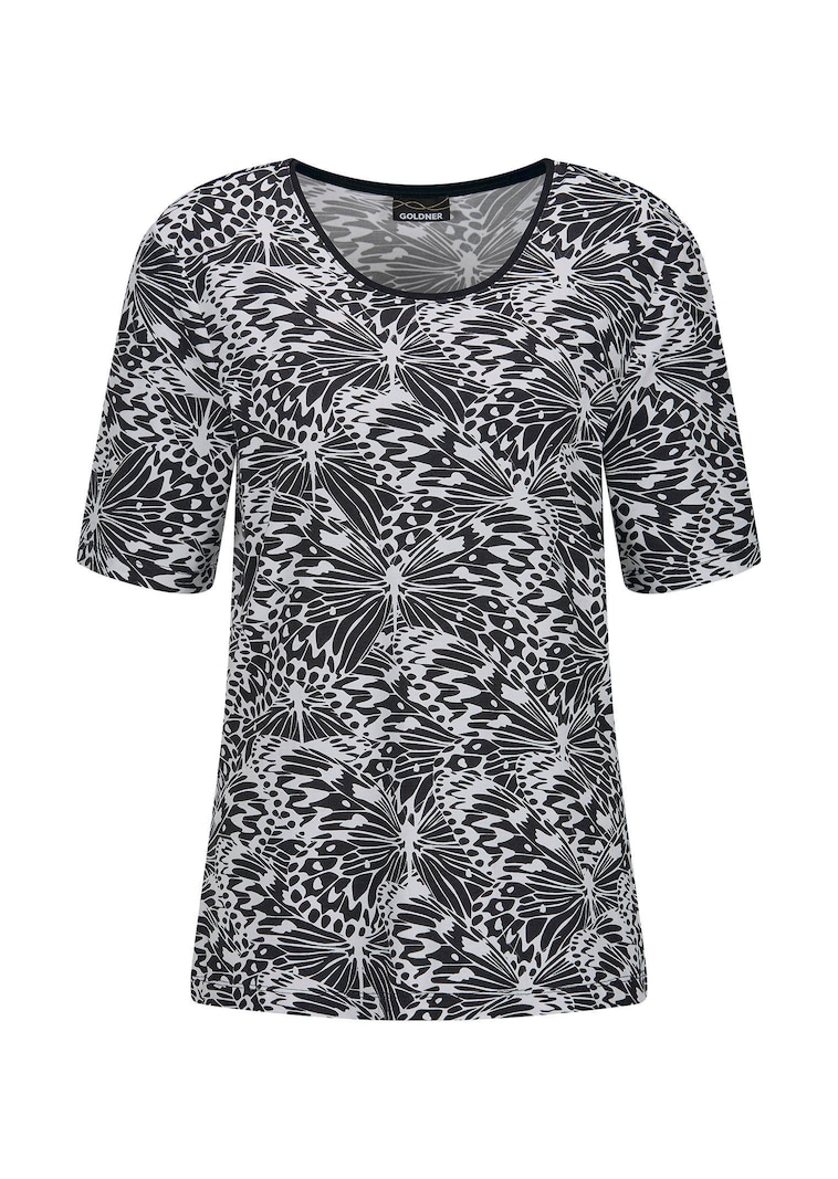 Jersey shirt met zwart-witprint
