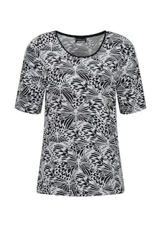 Jersey-Shirt mit Schwarz-Weiß-Print thumbnail 6