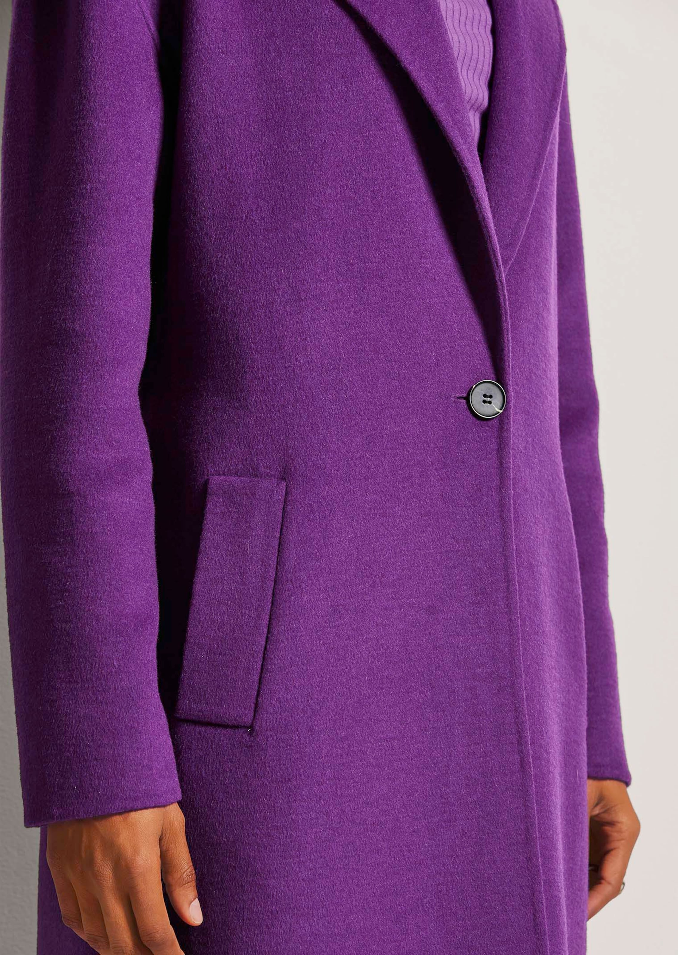 Manteau Violet En Bouclette/peluche LA HALLE Taille 40 - Neuf Sans étiquettes, Long, Manches Longues