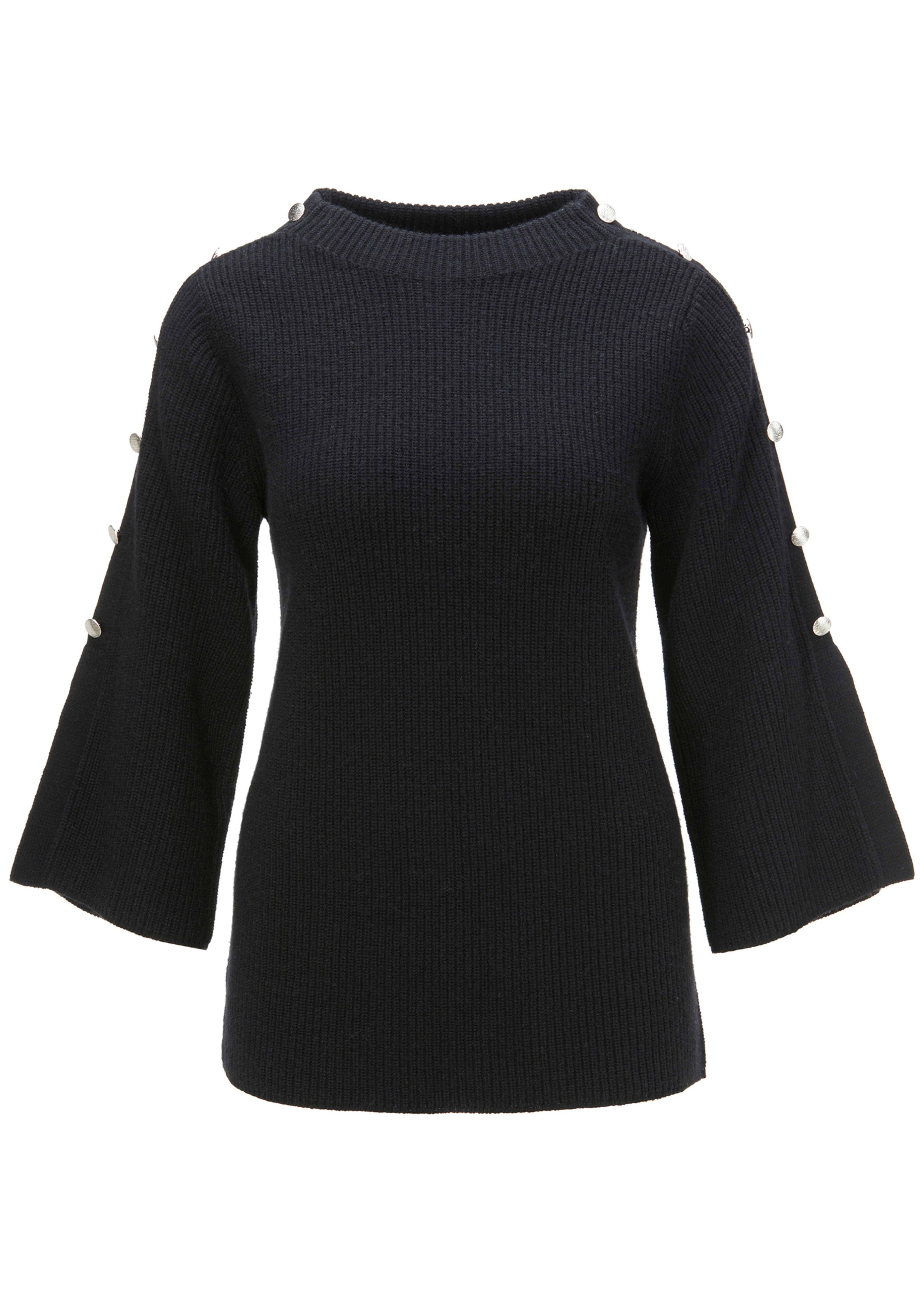 Pullover mit 3/4-Ärmel und Zierknöpfen