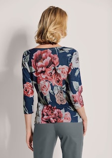 Kaschmir-Pullover mit modischem Blumenprint thumbnail 3