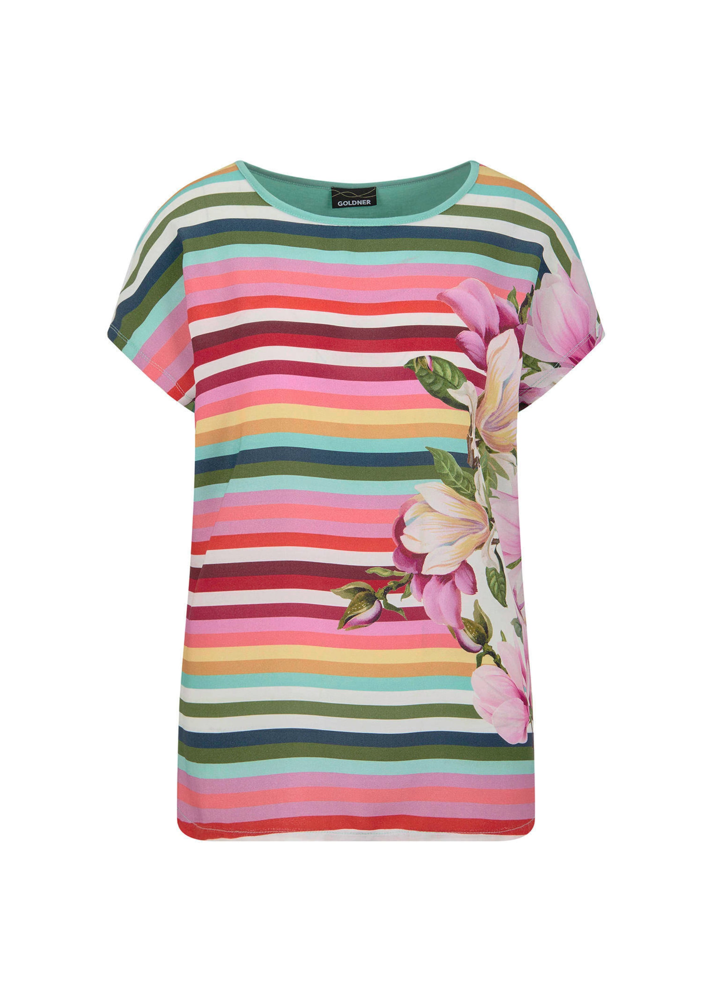 Blusenshirt mit Streifen und Blumen