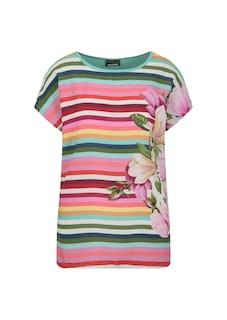 Blouseshirt met strepen en bloemen thumbnail 6