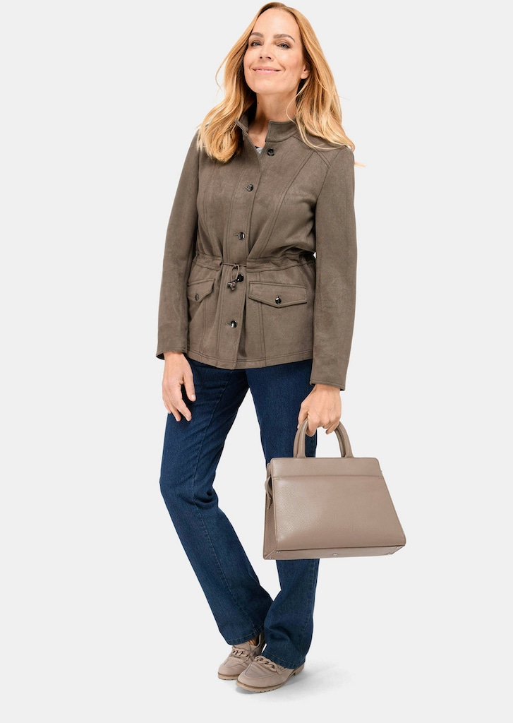 Blazer in weicher Velourslederoptik