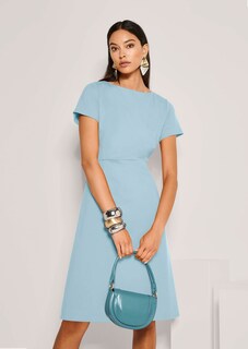 Kokerjurk met boothals en korte mouwen thumbnail 4