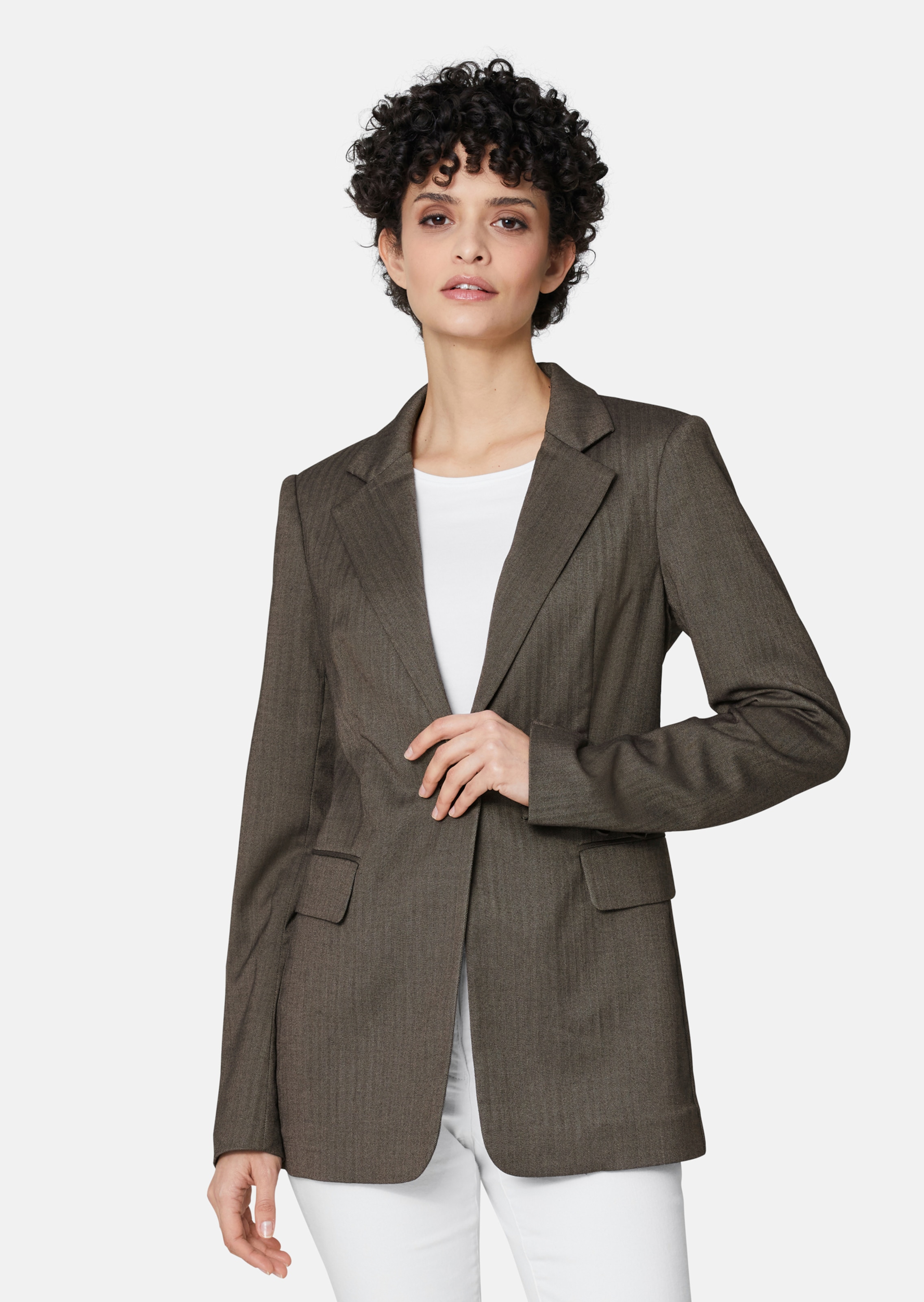 Blazer mit klassischem Fischgrat-Dessin