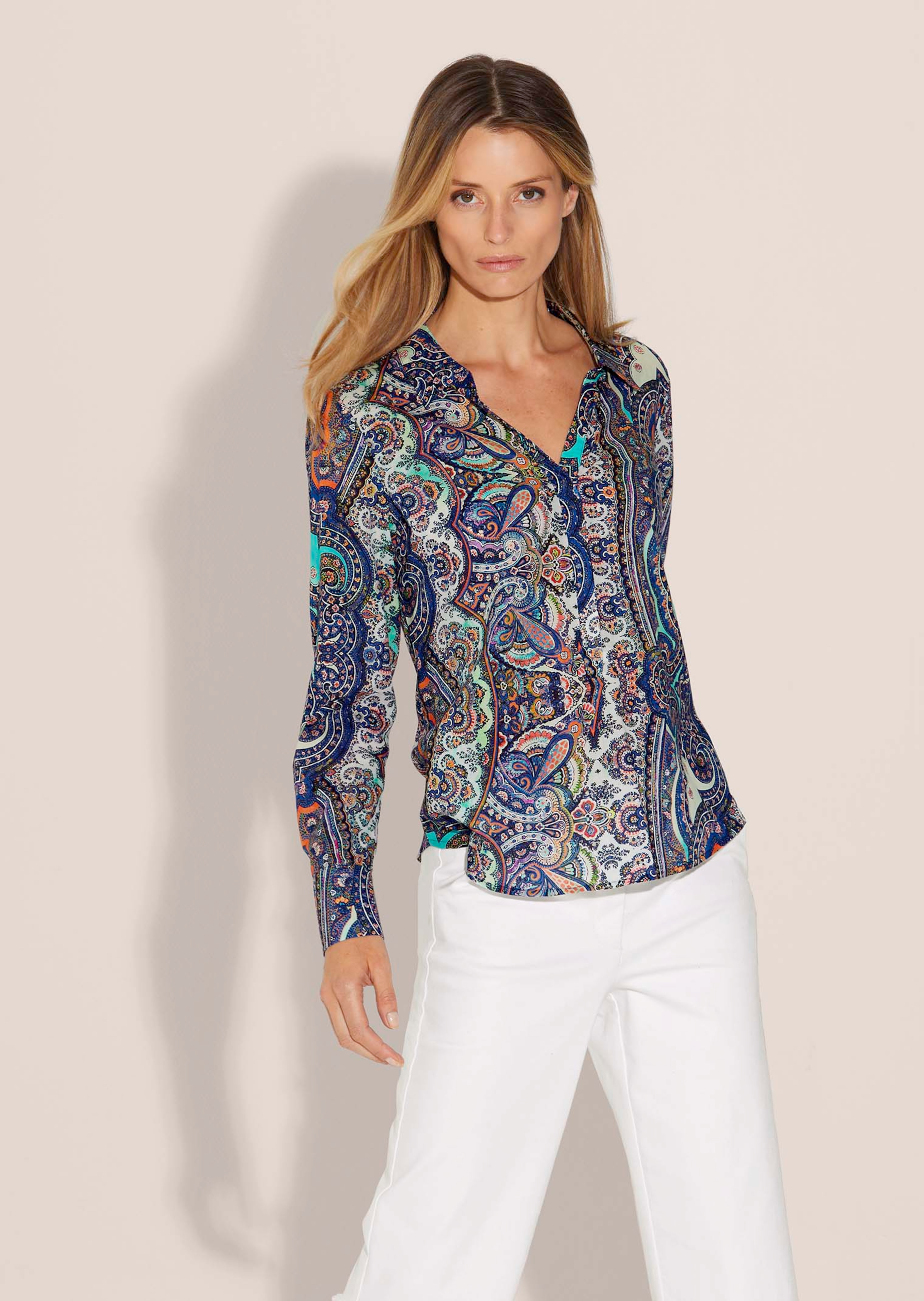 Schlupfbluse mit Paisley-Print