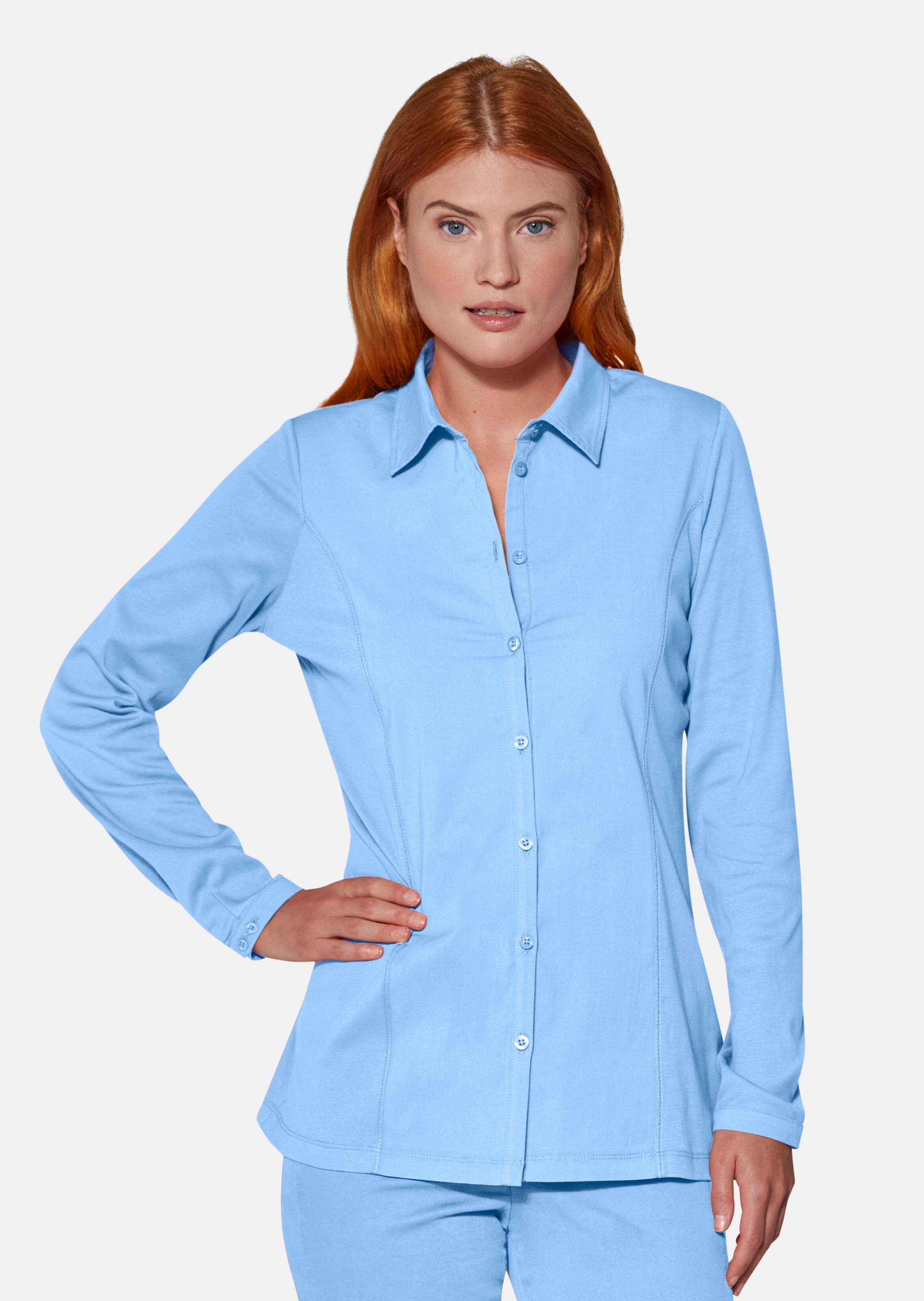 Hemdbluse mit Jersey