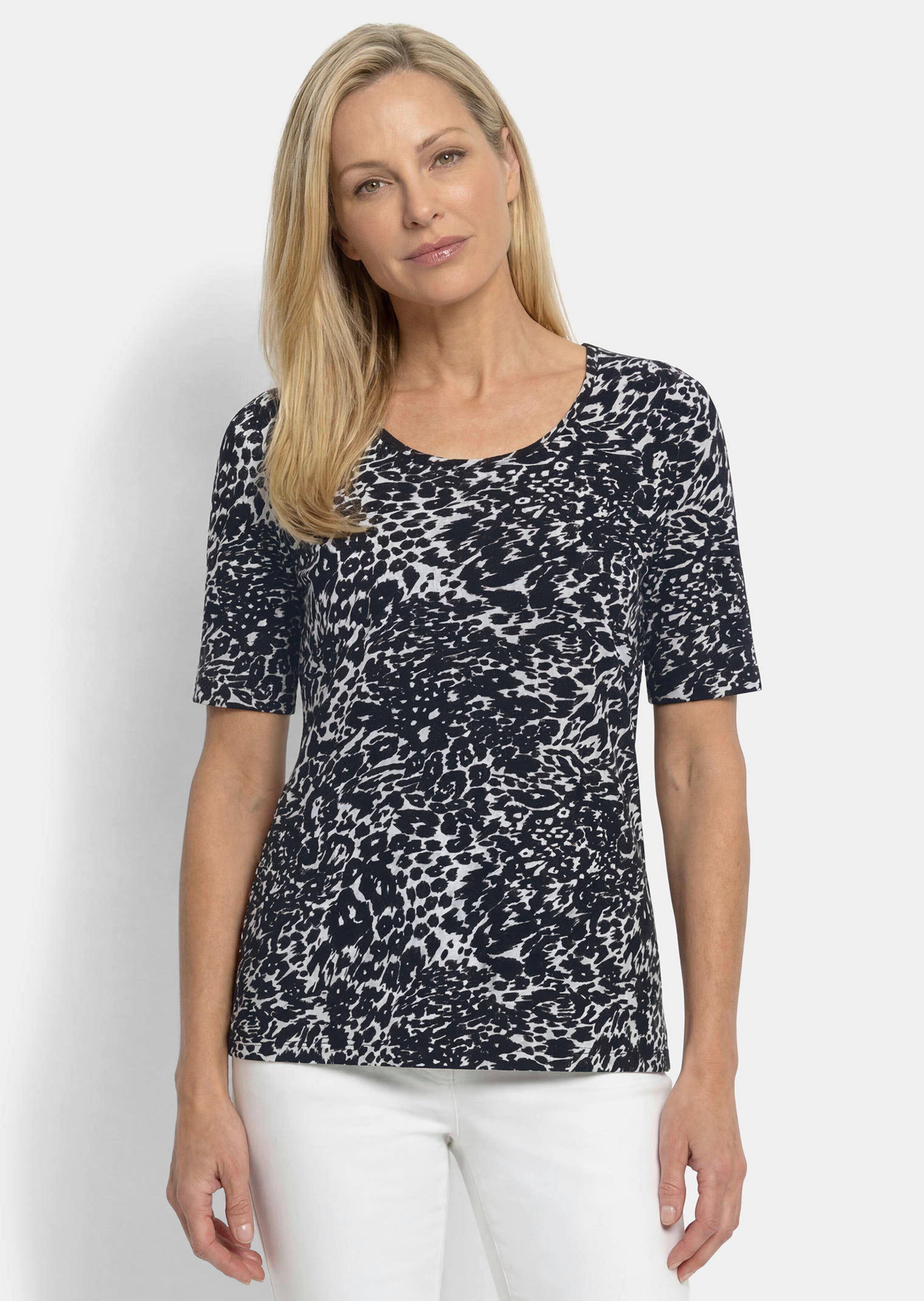 T-shirt en viscose avec imprimé léopard