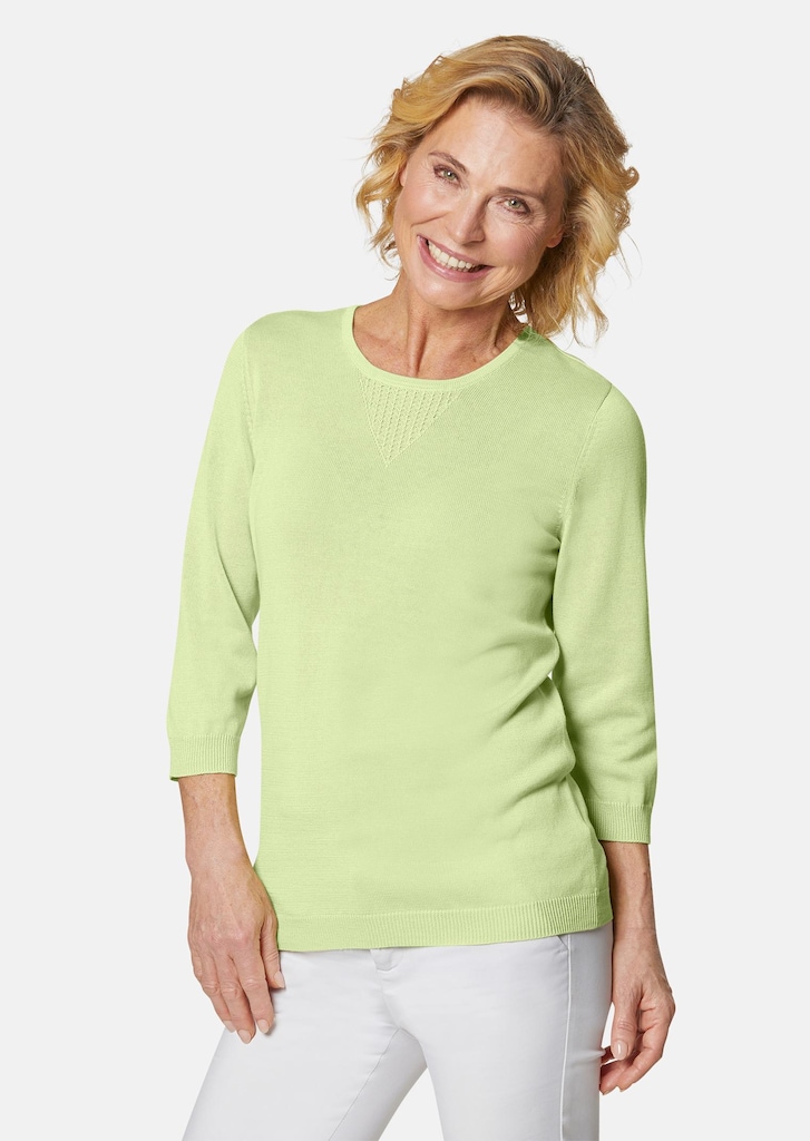 Zomerse, tricot pullover met ajourpatroon