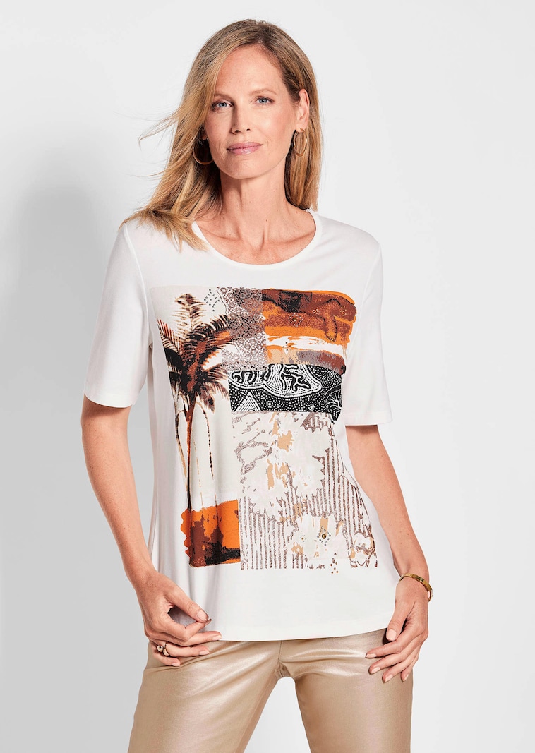 Printshirt mit Glanzeffekt