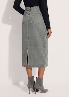 Denim skirt with embellished slit pockets thumbnail 3