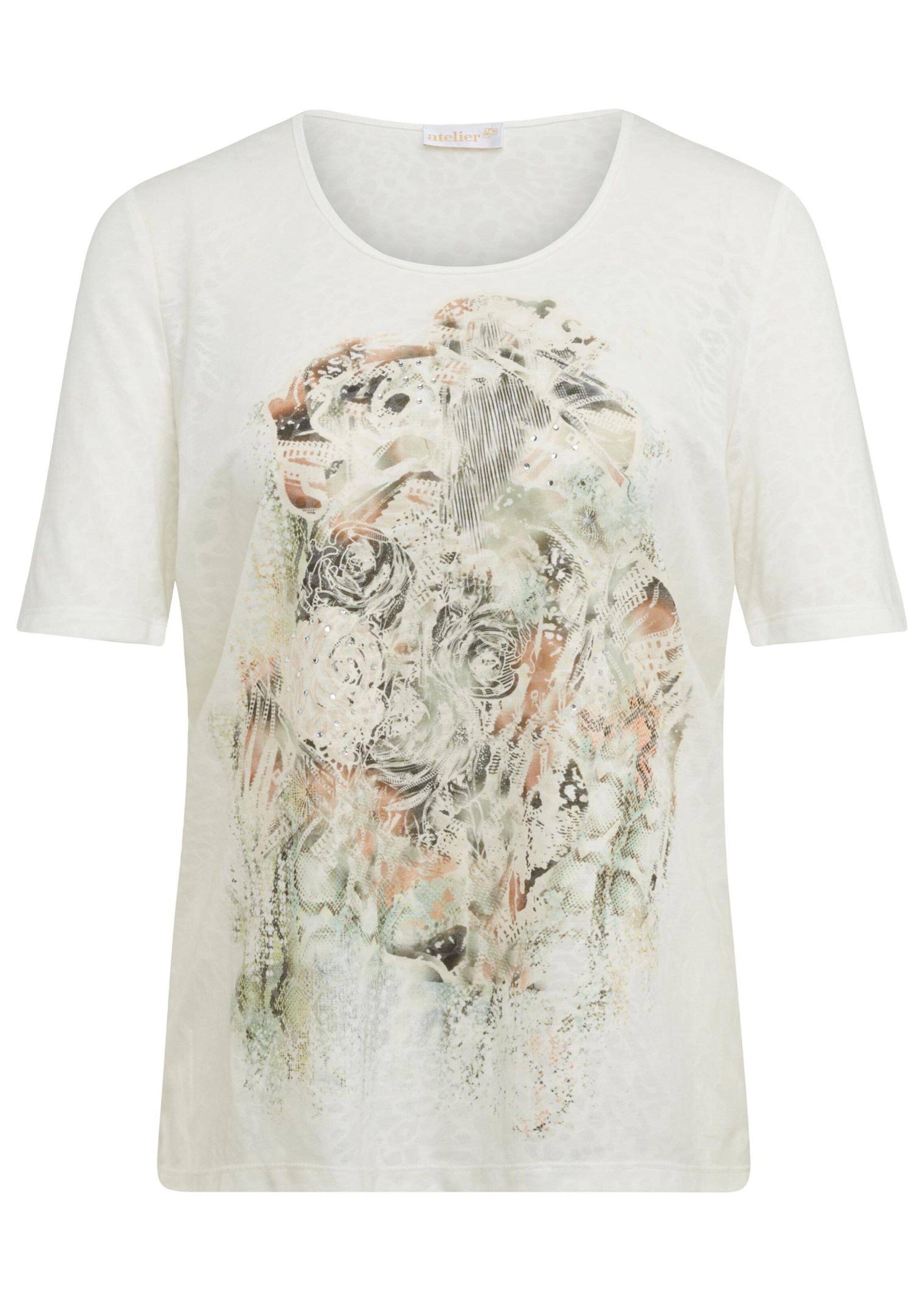 Magnifique T-shirt en tissu dévoré - beige / à motifs - Gr. 58 de Goldner Fashion